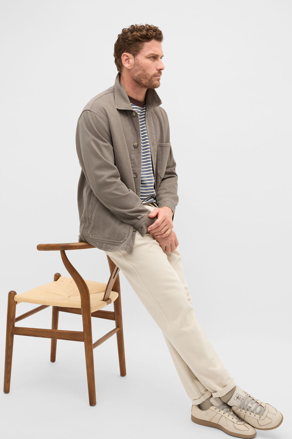 Twill Worker Jacket  Taupe
