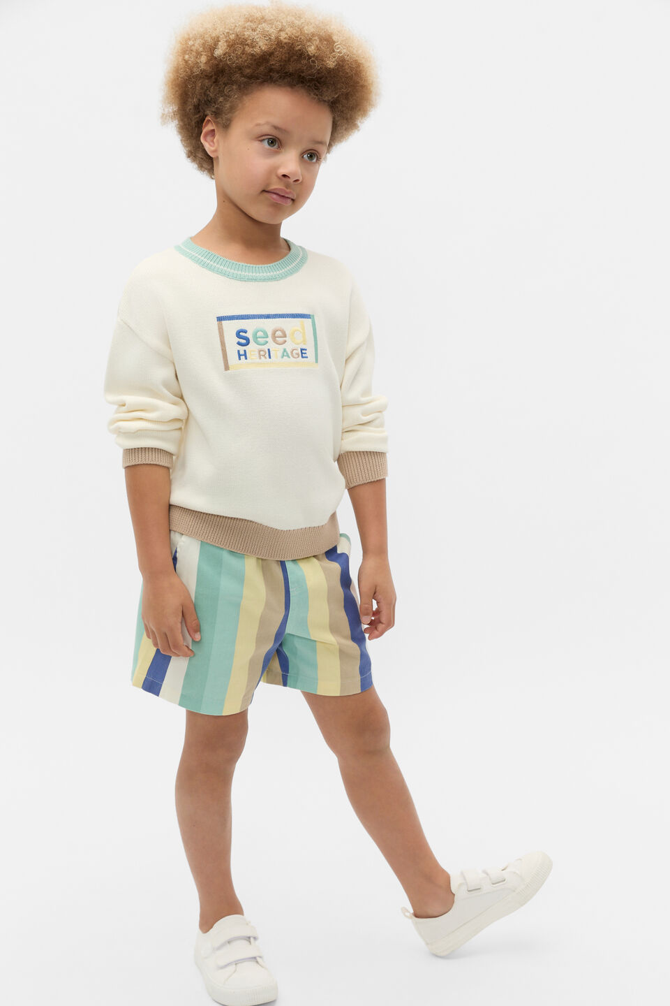 Logo Knit Sweater  Classic Cream