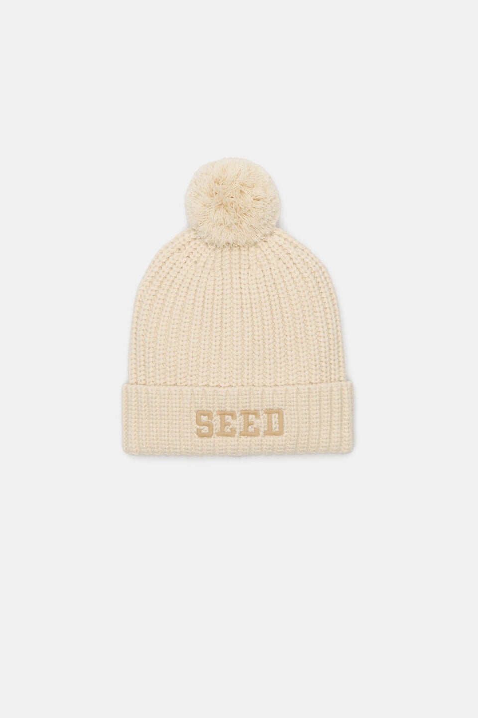 Seed Embroidered Beanie  Moonstone