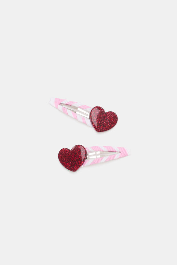 Glitter Heart Snaps  Dark Cherry  hi-res