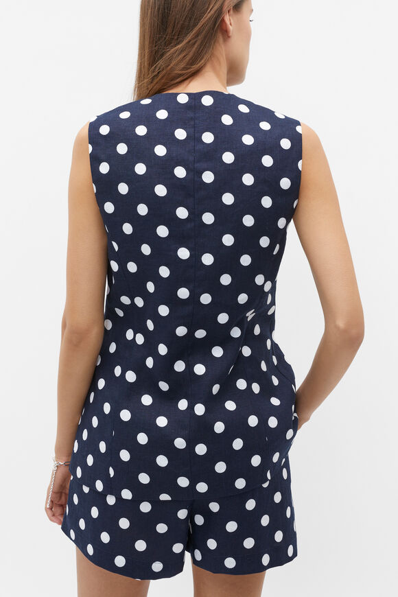 Linen Spot Vest  Midnight Sky Spot  hi-res