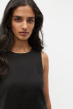 Linen Scoop Back Mini Dress  Black  hi-res