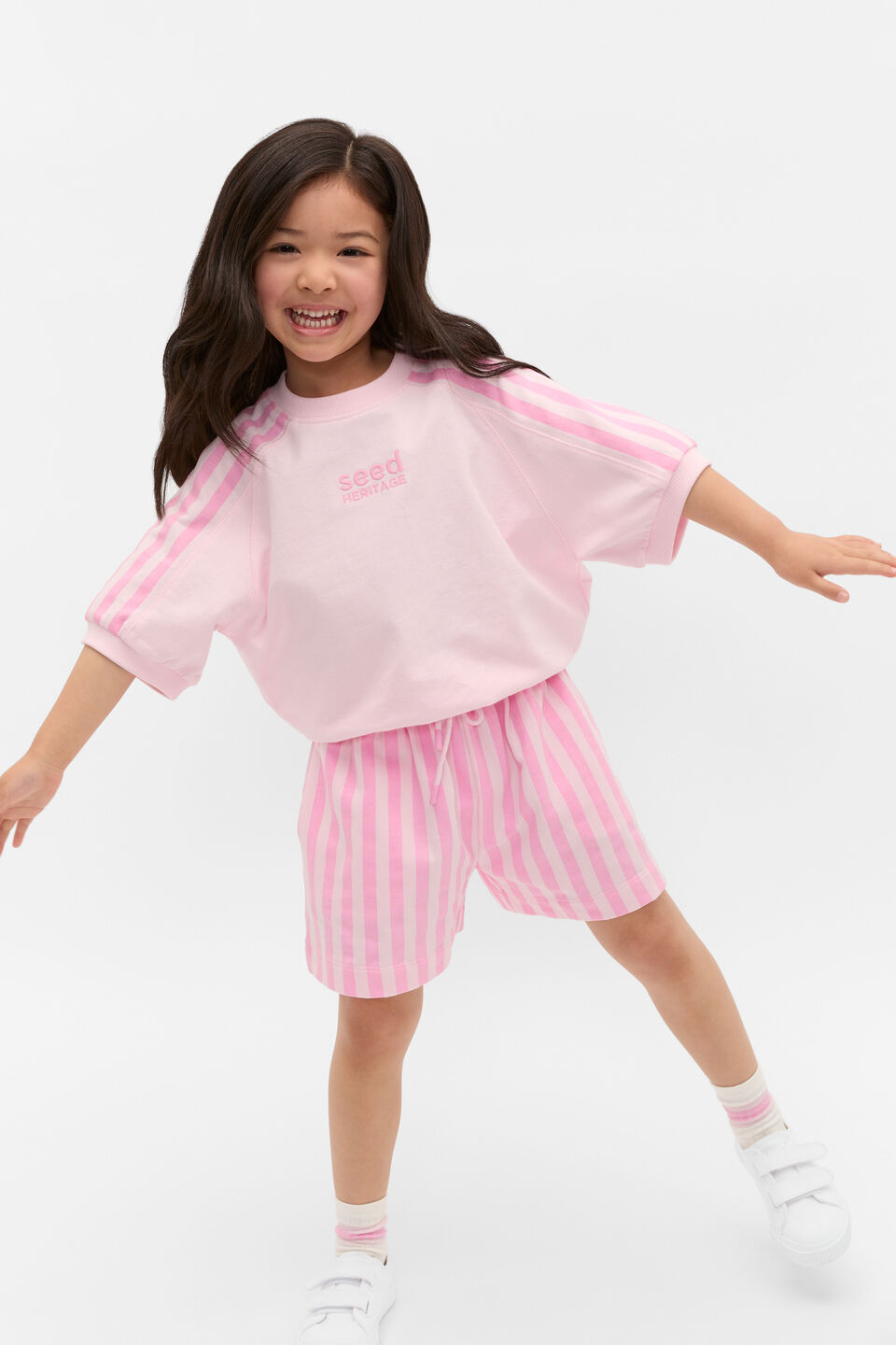 Stripe Track Short  Candy Pink