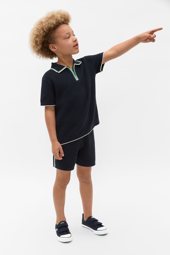 Knit Sports Polo  Midnight Blue  hi-res