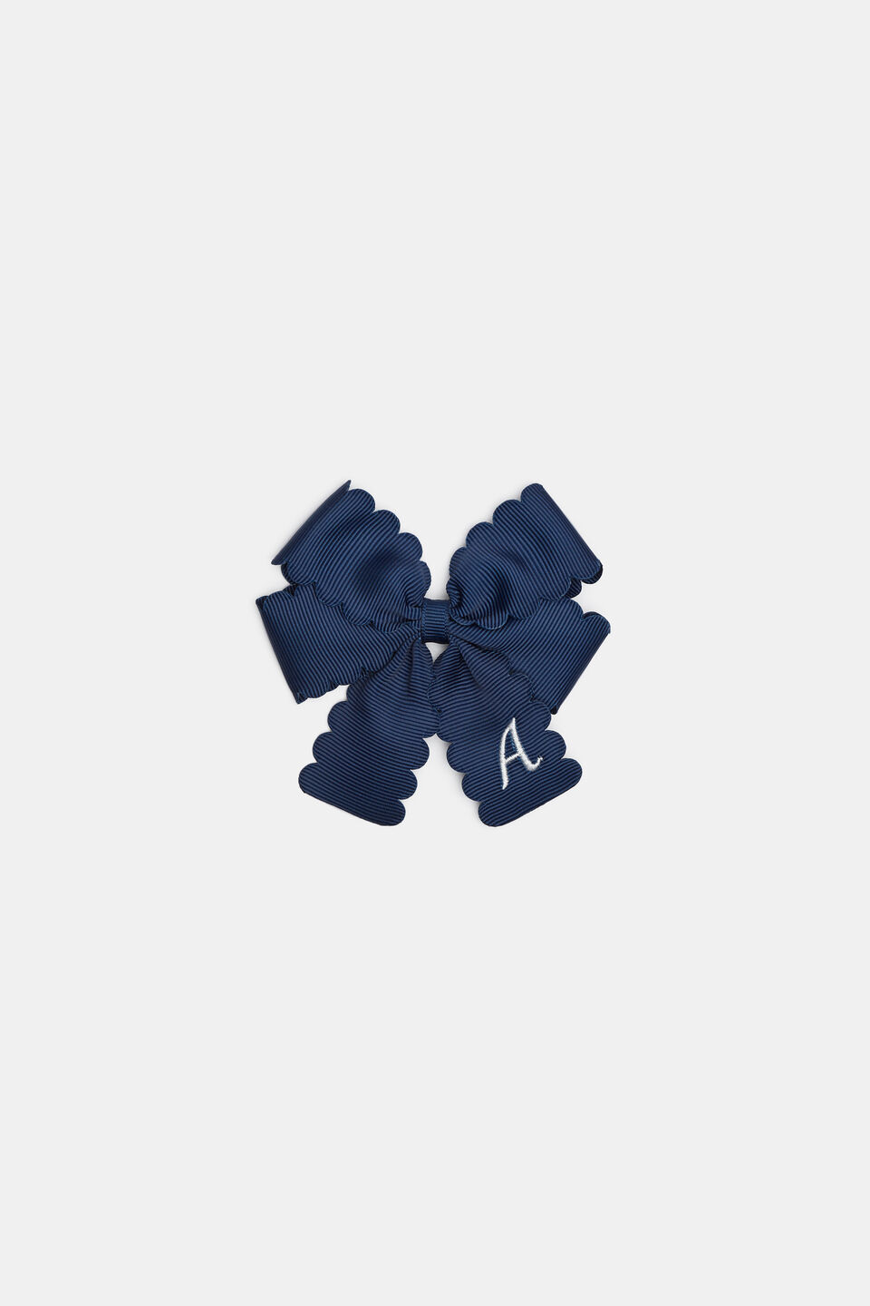 Grosgrain Initial Bow Duck Clip  A