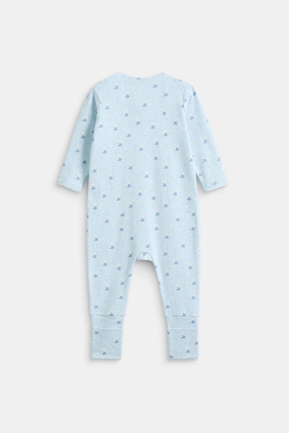 Bunny Logo Zipsuit  Blue Marle  hi-res