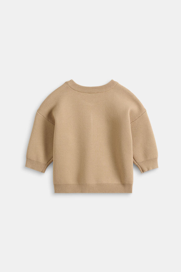 MD Side Stripe Knit Sweater  Sandstone  hi-res