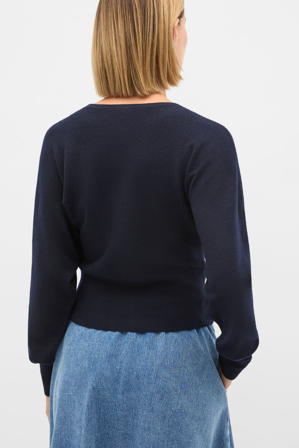 Batwing Knit Top  Twilight Blue