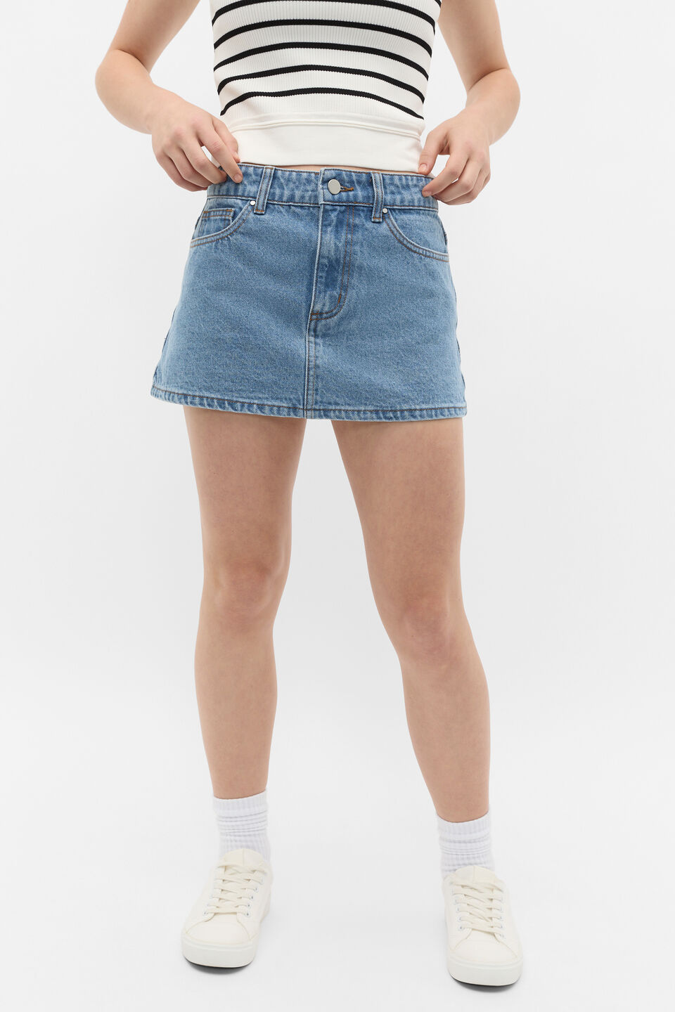 Core Denim Skirt  Classic Blue