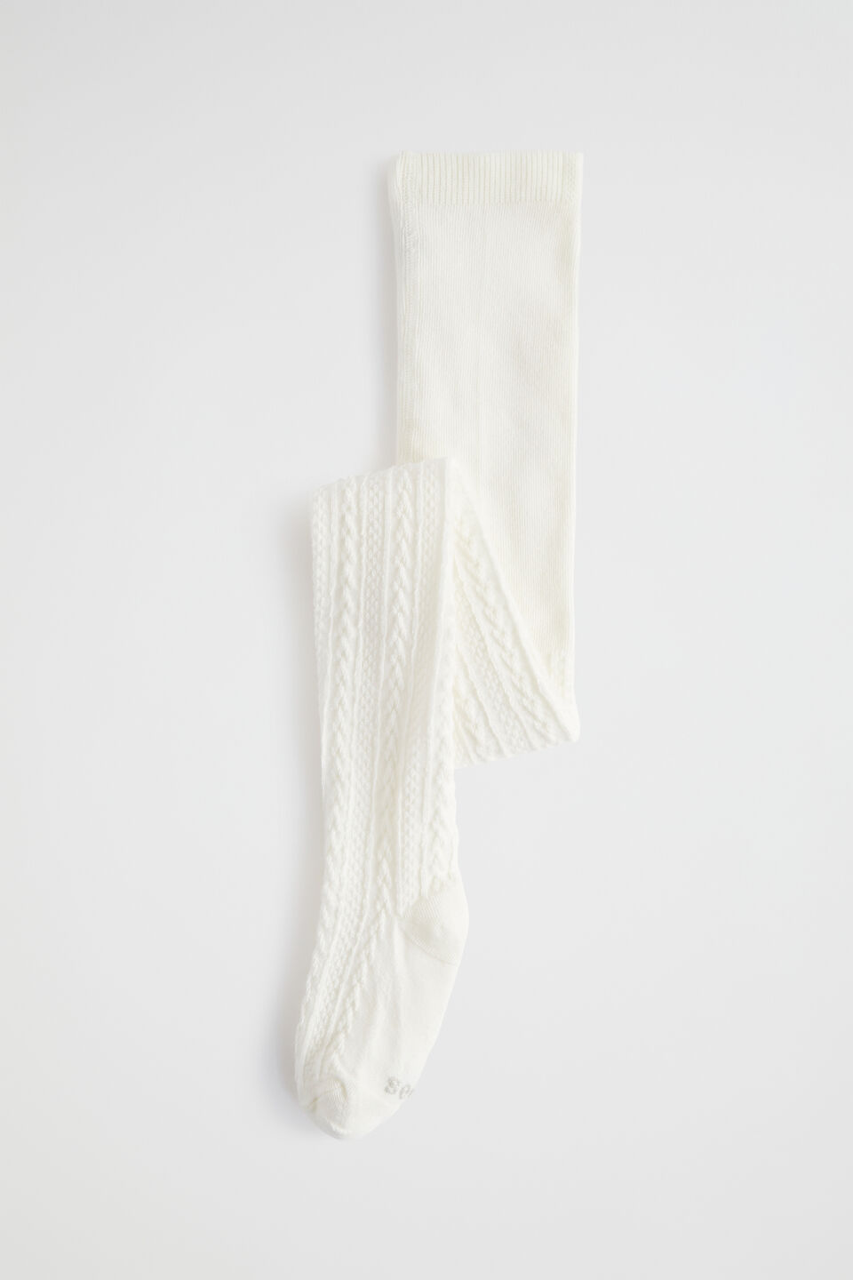 Cable Knit Tights  Vanilla