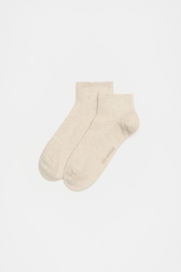 Cushioned Logo Ankle Sock  Soft Beige Marle  hi-res