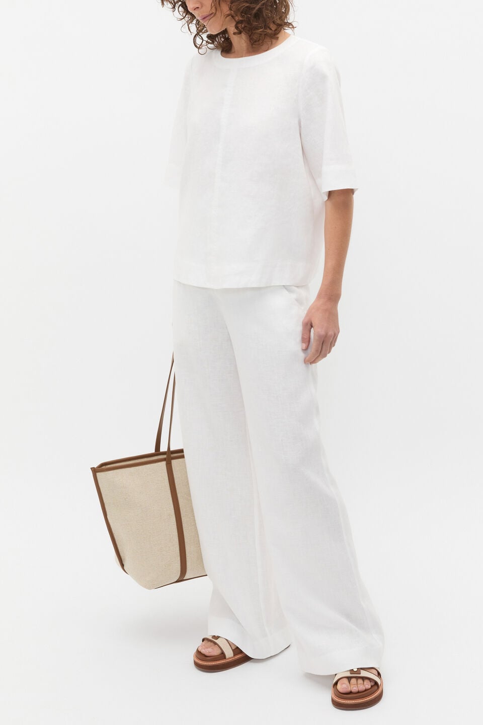 Core Linen Tee  Whisper White