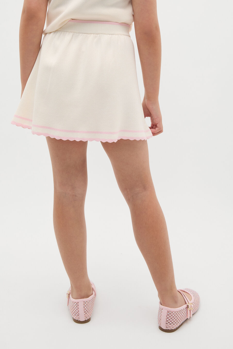 Crepe Knit Skirt  Classic Cream
