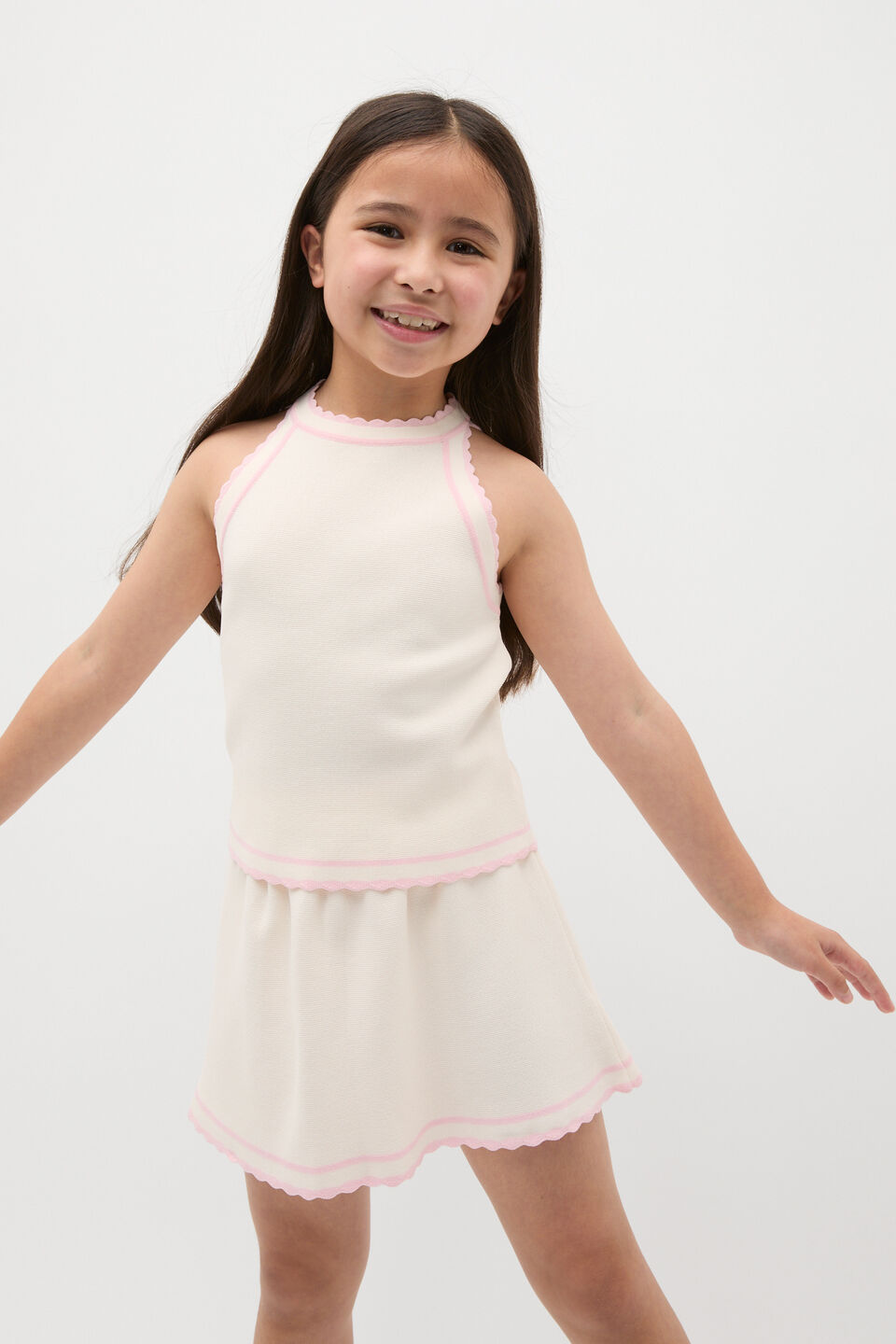 Crepe Knit Top  Classic Cream