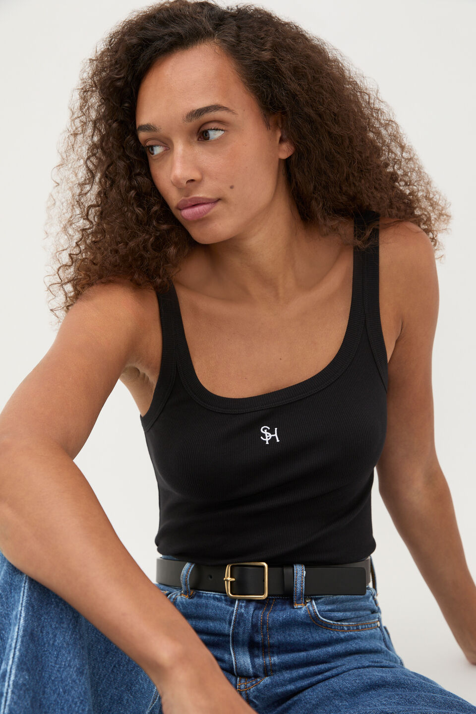Core Heritage Rib Tank  Black