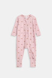 Logo Croissant Bow Zipsuit  Blush Pink Marle  hi-res