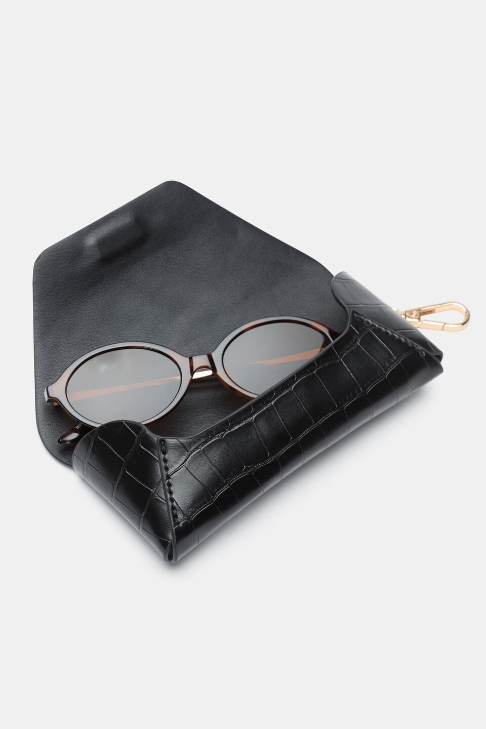 Sunglasses Case  Black Croc