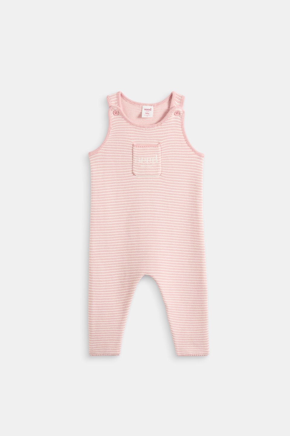 Logo Knit Overall  Blush Stripe