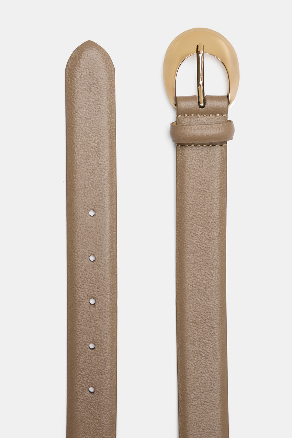 Dove Circle Buckle Belt  Dark Cashew Pebble