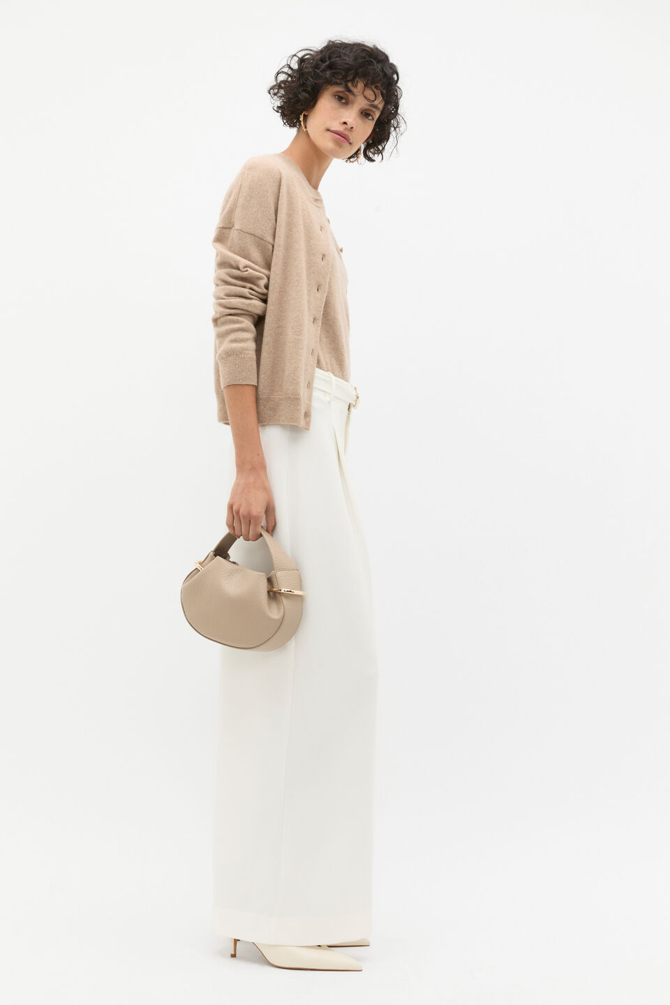 Belted Drapey Pant  Cloud Cream