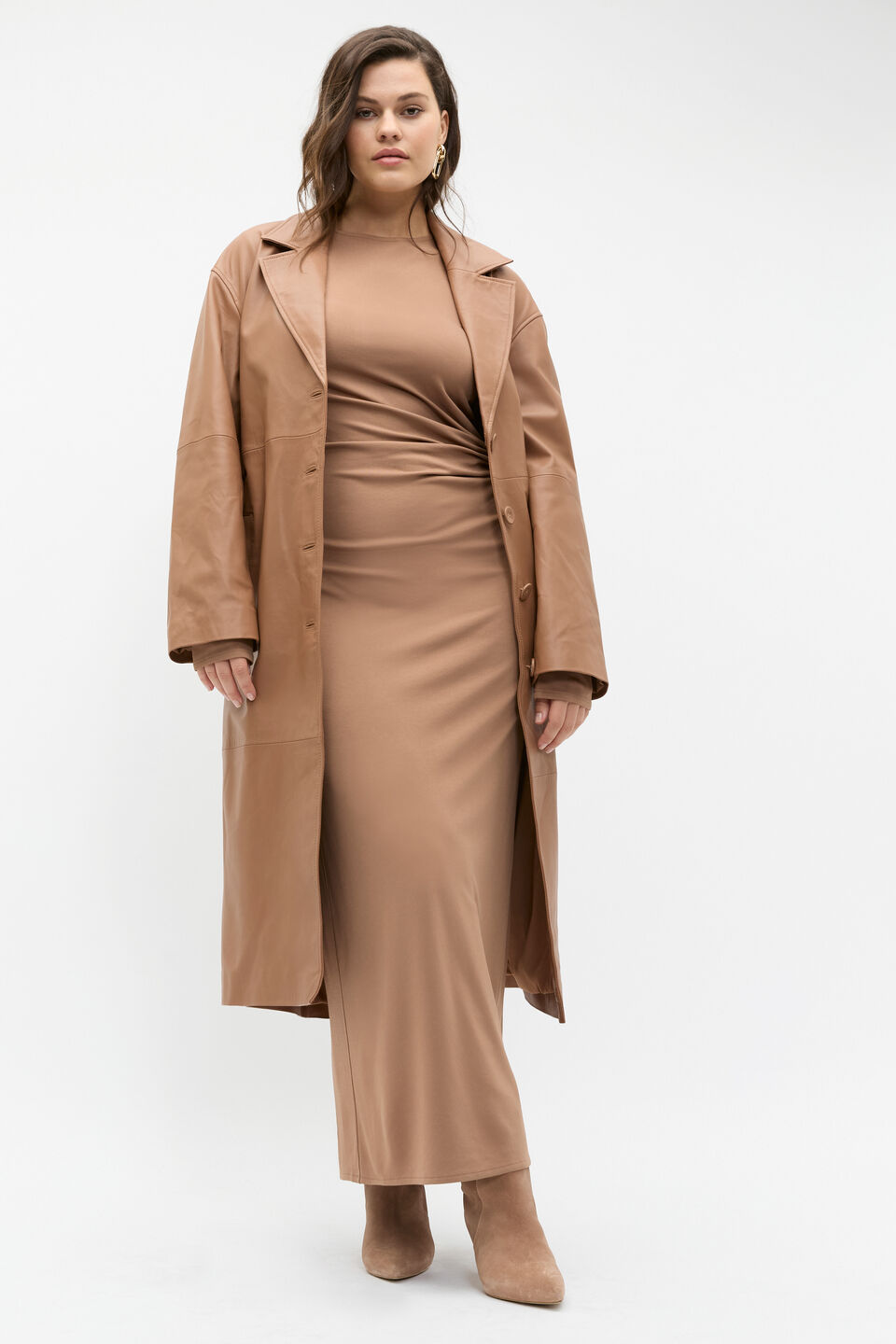 Leather Coat  Amaretto