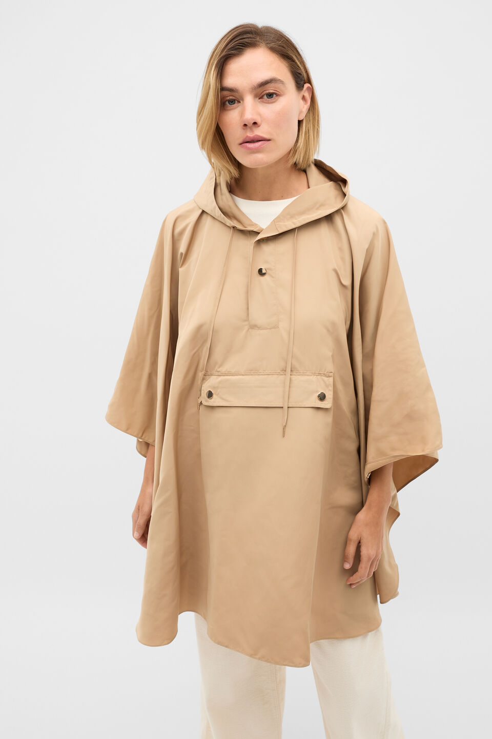 Packable Rain Poncho  Sandstone