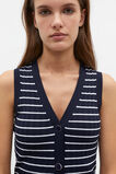 Stripe Rib Knit Button Midi Dress  Midnight Sky Stripe  hi-res