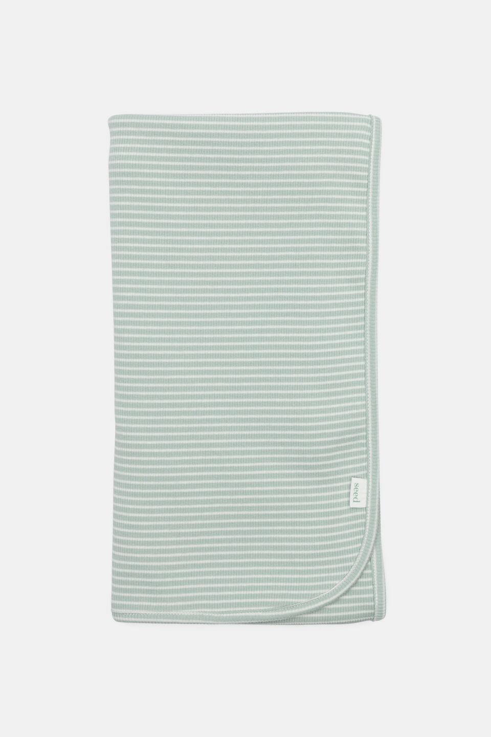 Core Rib Logo Wrap  Sage Stripe