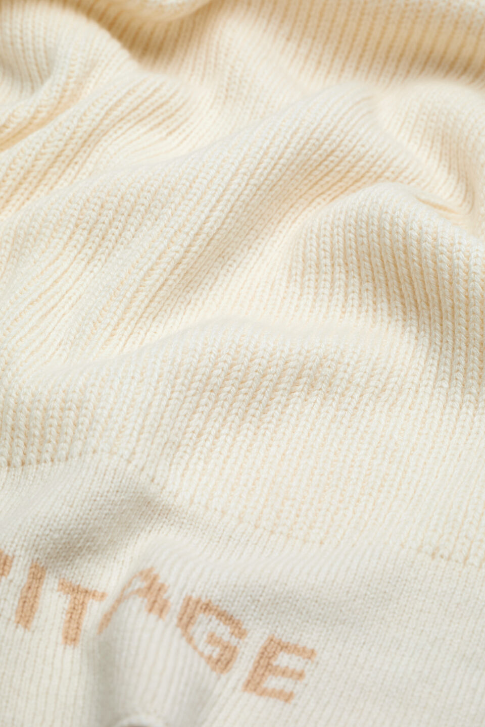 Rib Knit Logo Scarf  Coconut Cream