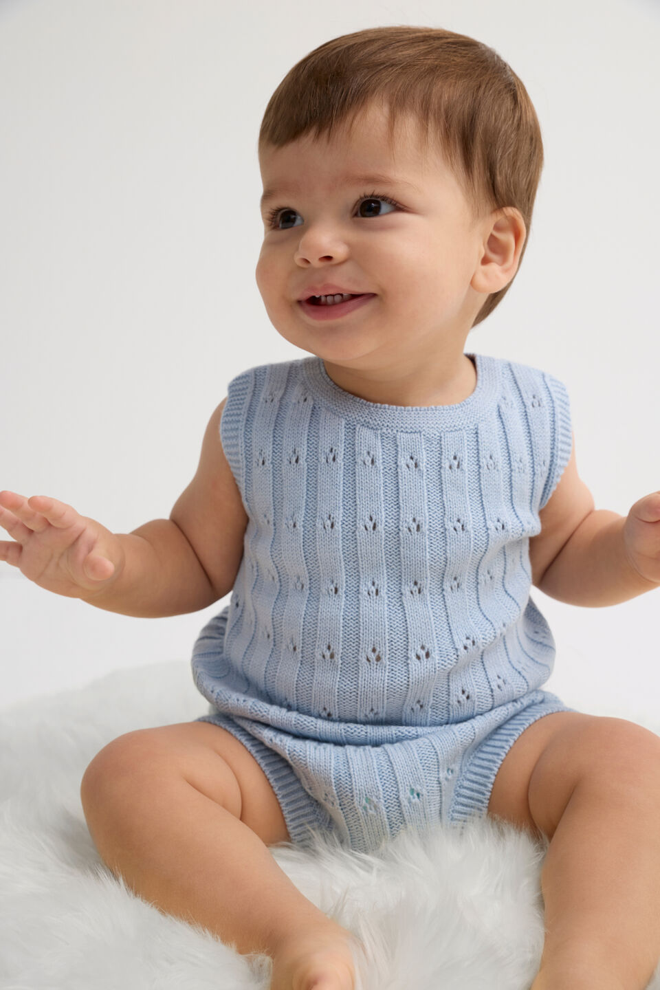 Pointelle Knit Bloomer  Pale Blue