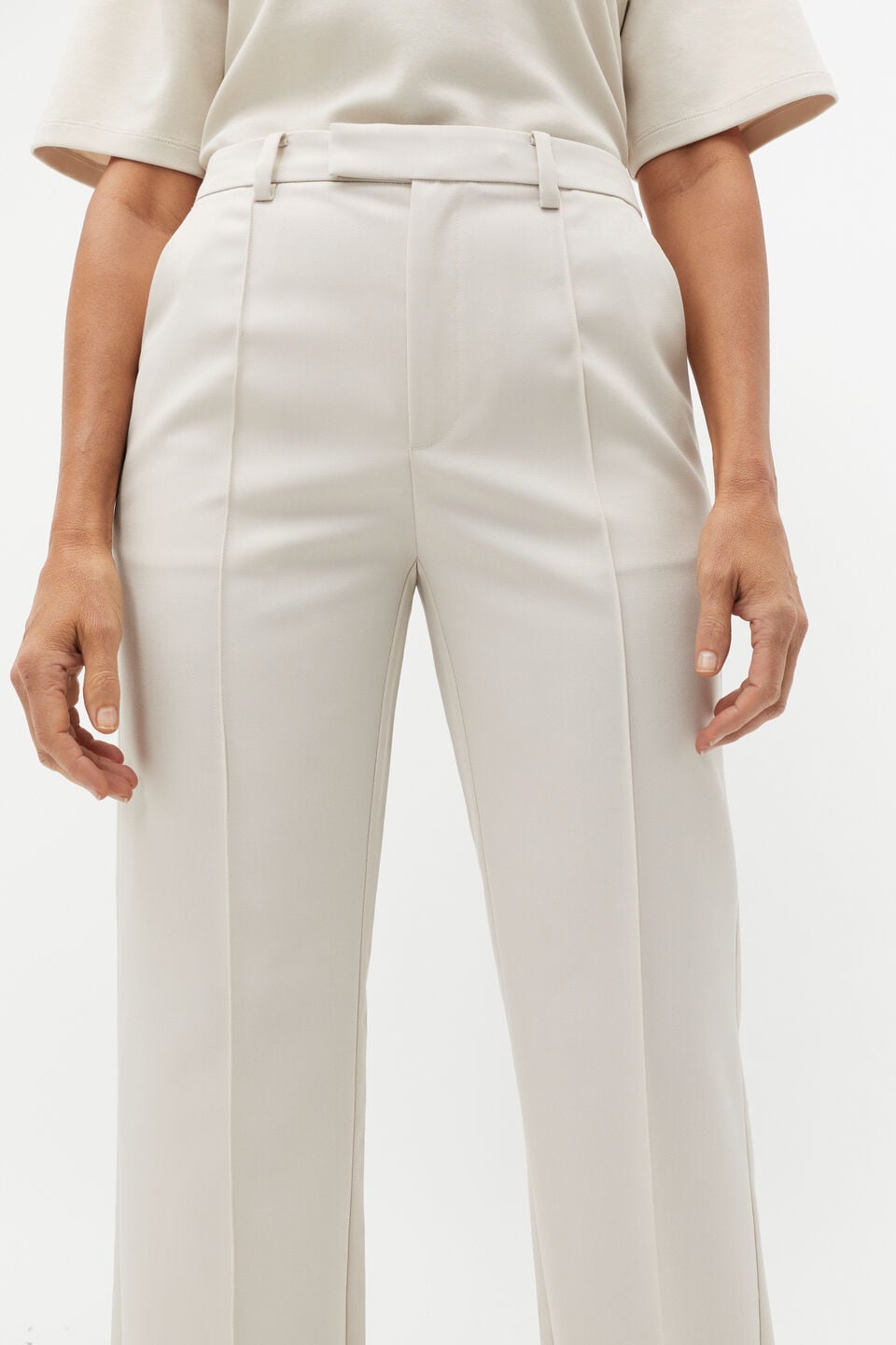 Wool Blend Tailored Pant  Oat