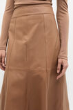 Leather Fit and Flare Skirt  Amaretto  hi-res