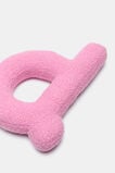 Pink Boucle Initial Cushion  D  hi-res