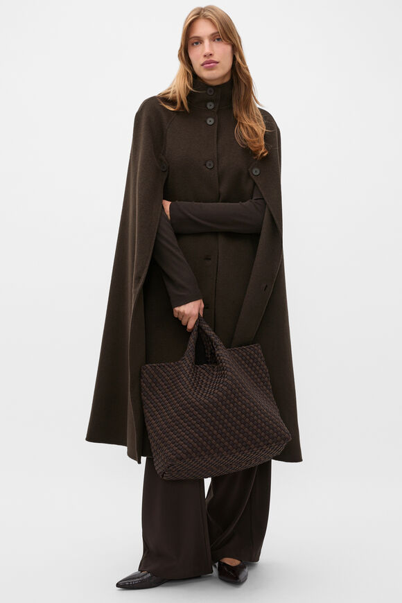Woven Textured East West Tote  Coffee Bean  hi-res