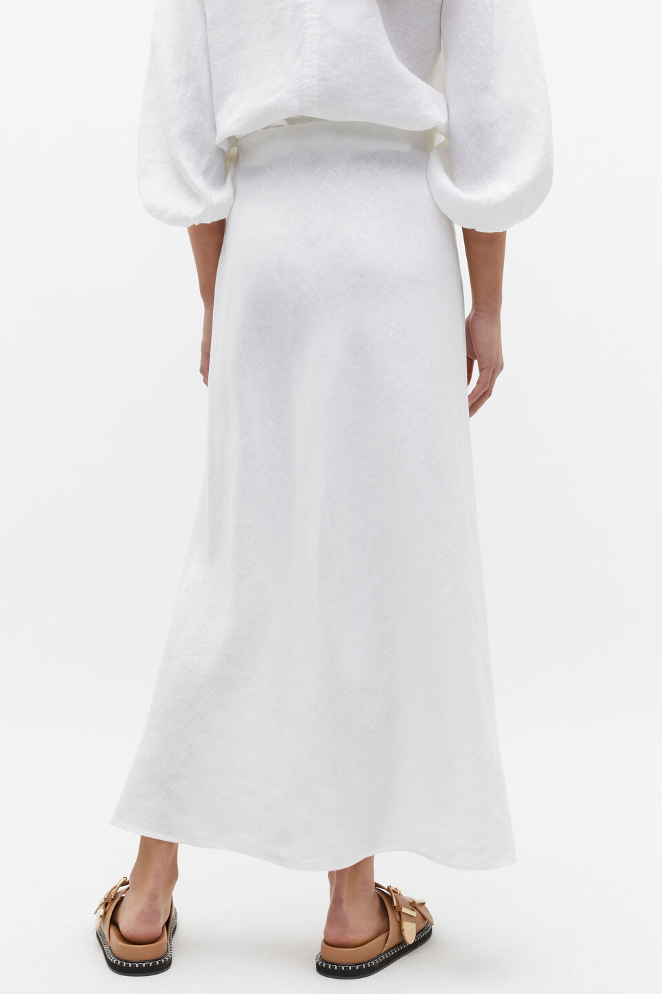 Core Linen Skirt  Whisper White