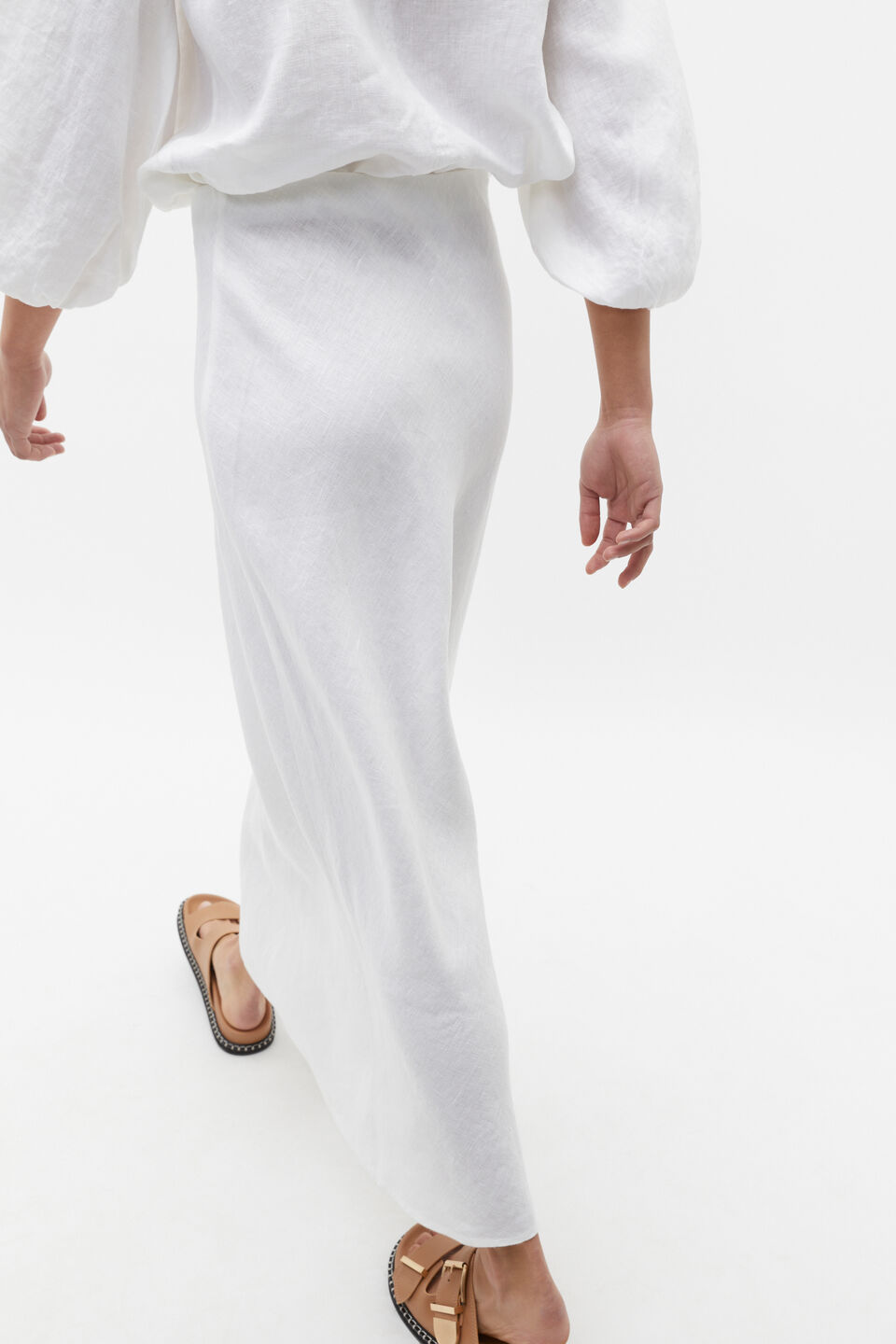 Core Linen Skirt  Whisper White