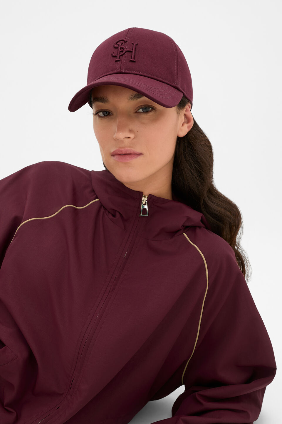 MD Fabric Cap  Plum Red