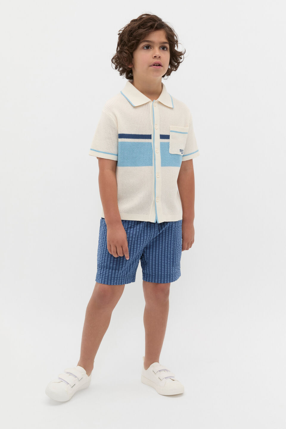 Patch Pocket Short  Washed Navy