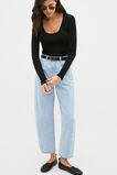 Australian Merino Scoop Neck Top  Black  hi-res