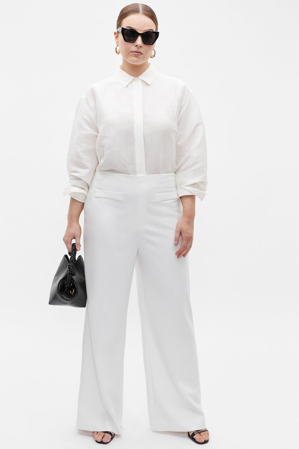 Tailored High Waist Trouser  Cloud Cream