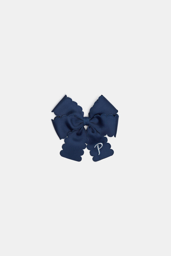 Grosgrain Initial Bow Duck Clip  P  hi-res