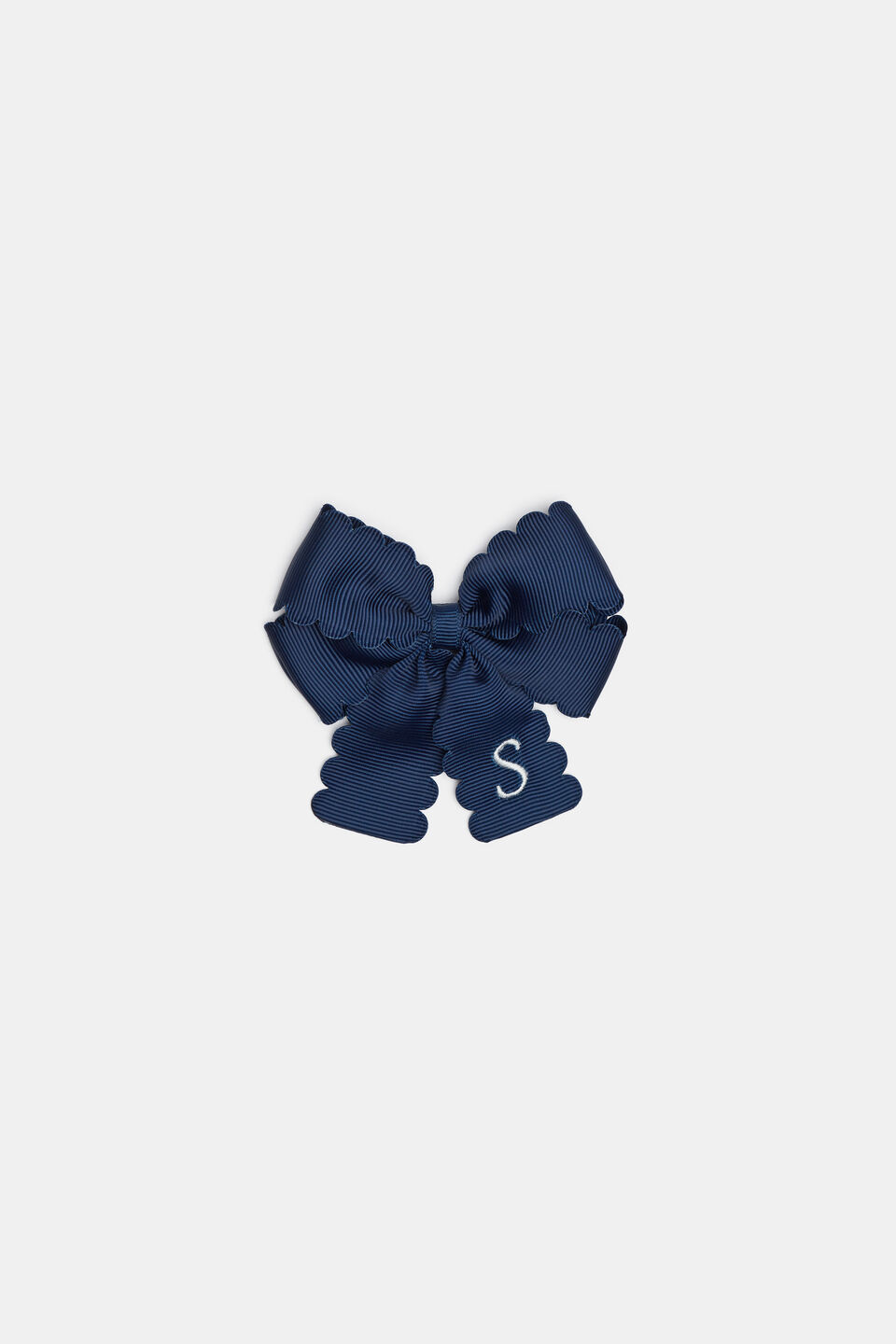 Grosgrain Initial Bow Duck Clip  S