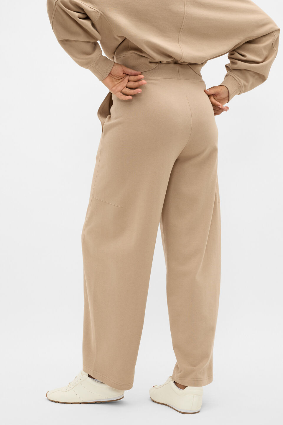MD Terry Tie Front Trackpant  Sandstone