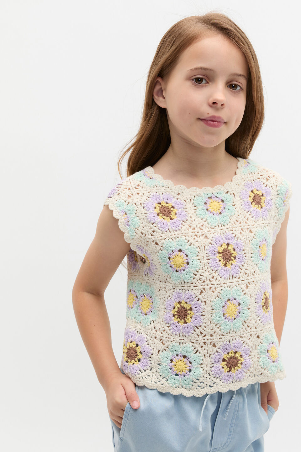 Crochet Tee  Vintage Cream