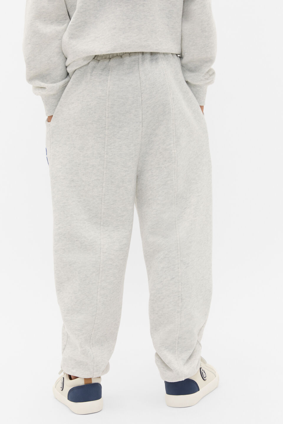 Panelled Track Pant  Light Grey Marle