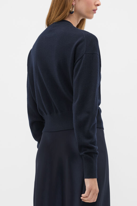 Australian Merino Relaxed Cardigan  Twilight Blue  hi-res