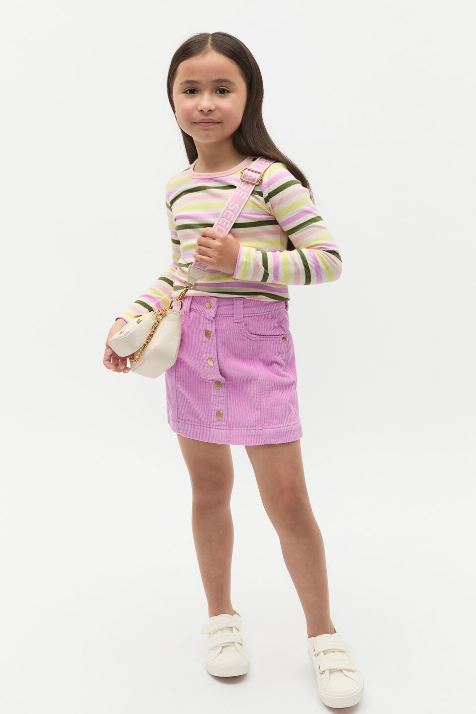 Button Cord Skirt  Fairy Floss