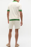 Contrast Trim Knit Shirt  Pea Green  hi-res