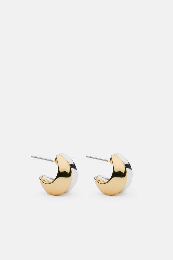 Mixed Metals Teardrop Earring  Gold Silver  hi-res