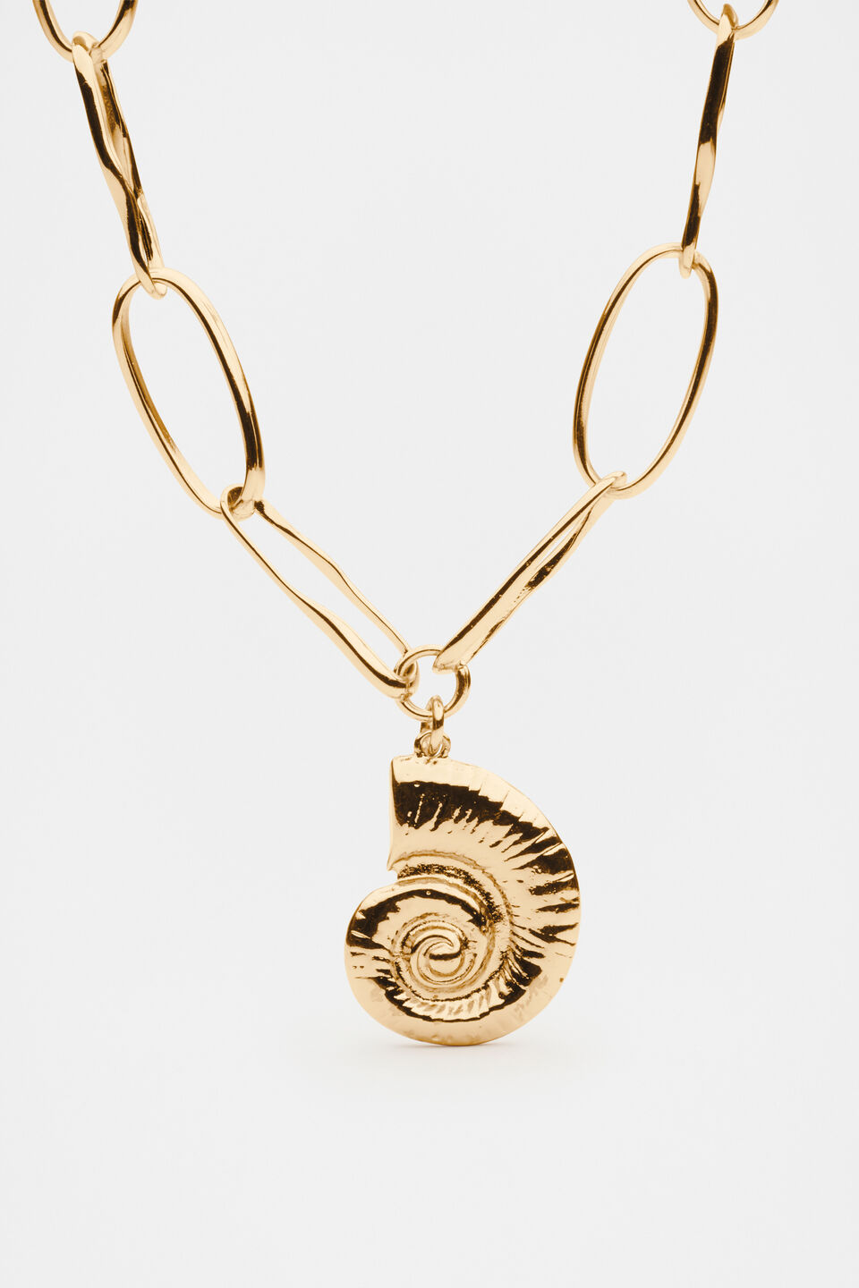 Spiral Shell Necklace  Gold